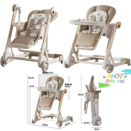 كرسي طعام للأطفال متعدد الوظائف قابل للطي ومرجيحة